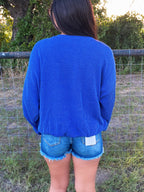 Blue Ribbed Texas Sweater image 2