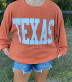 Orange Ribbed Texas Sweater image 1