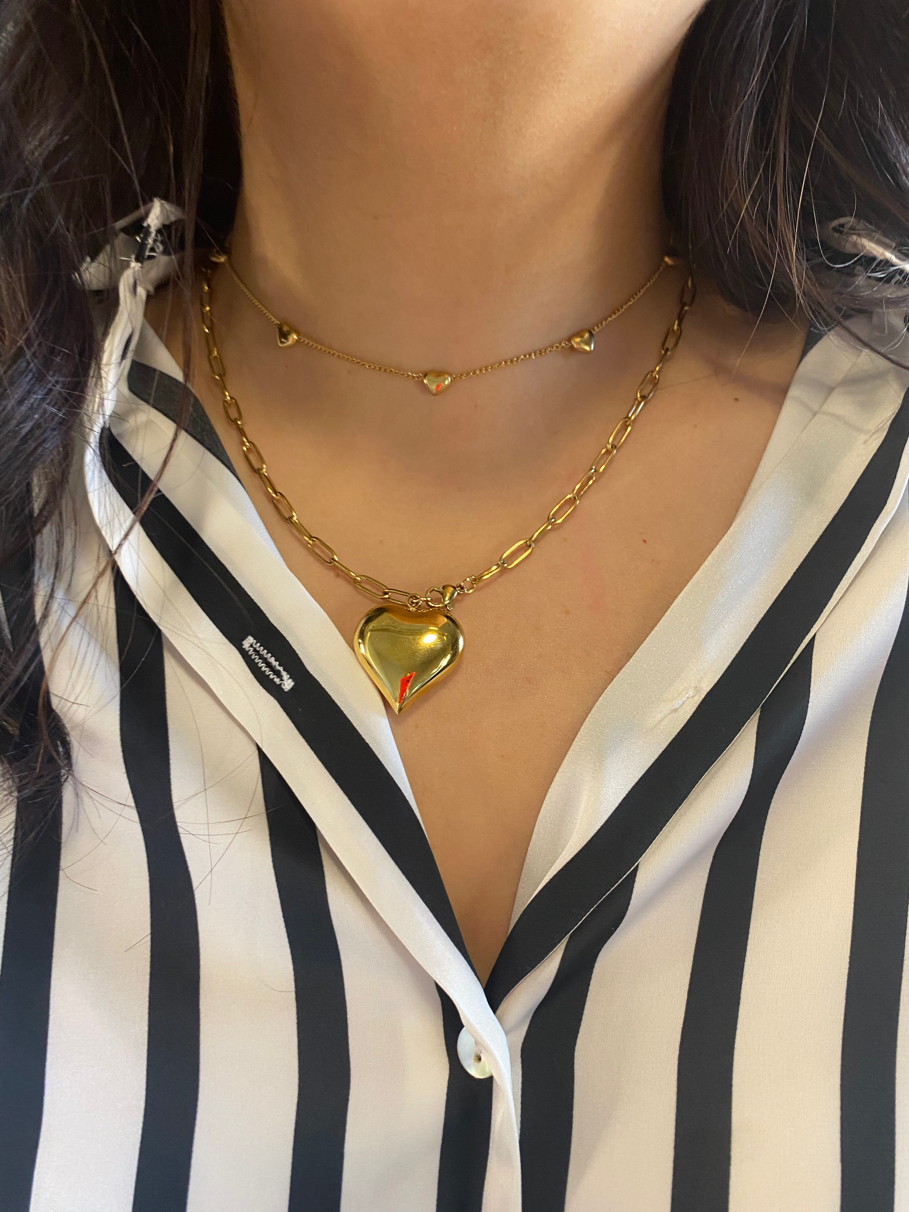 Non Tarnish Heart Paperclip Necklace image 2