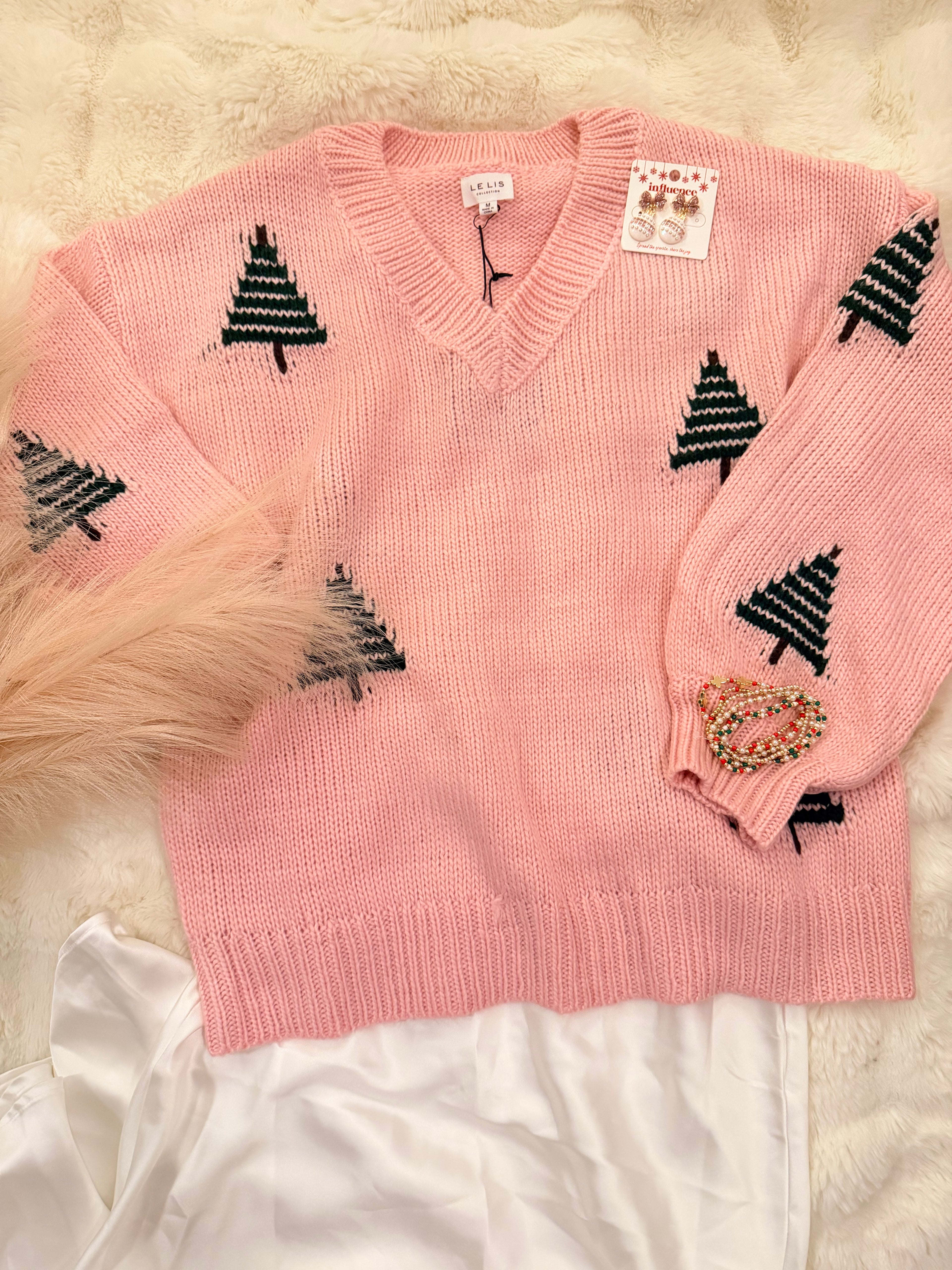 Pink Tree Sweater