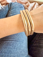Gold bangle bracelet stack