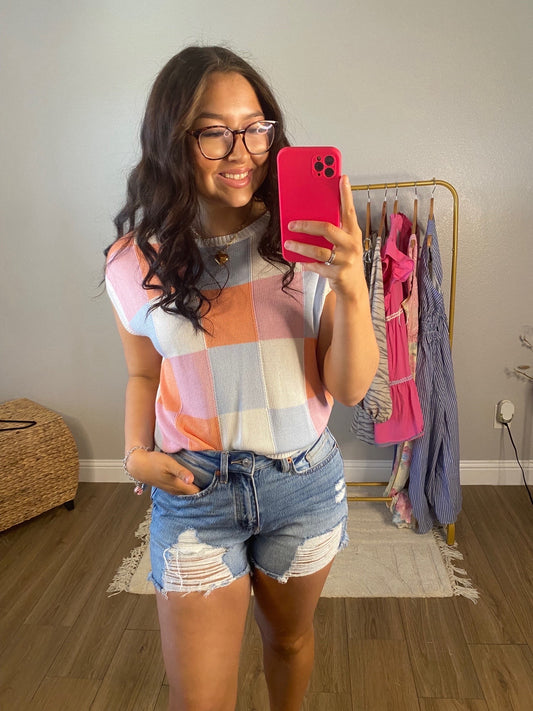 Radiant denim shorts