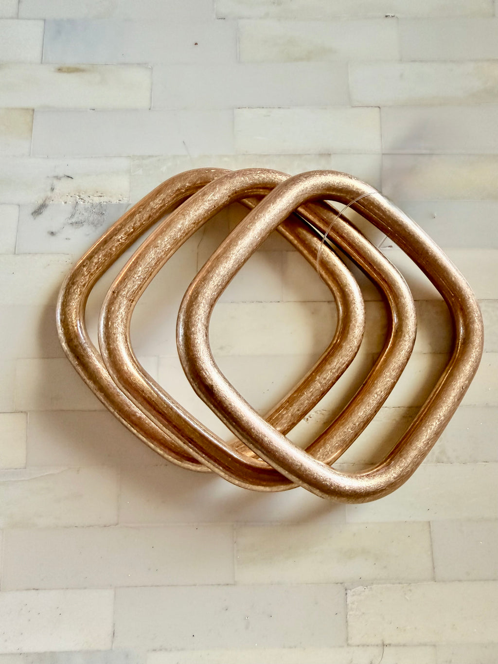 Gold bangle bracelet stack