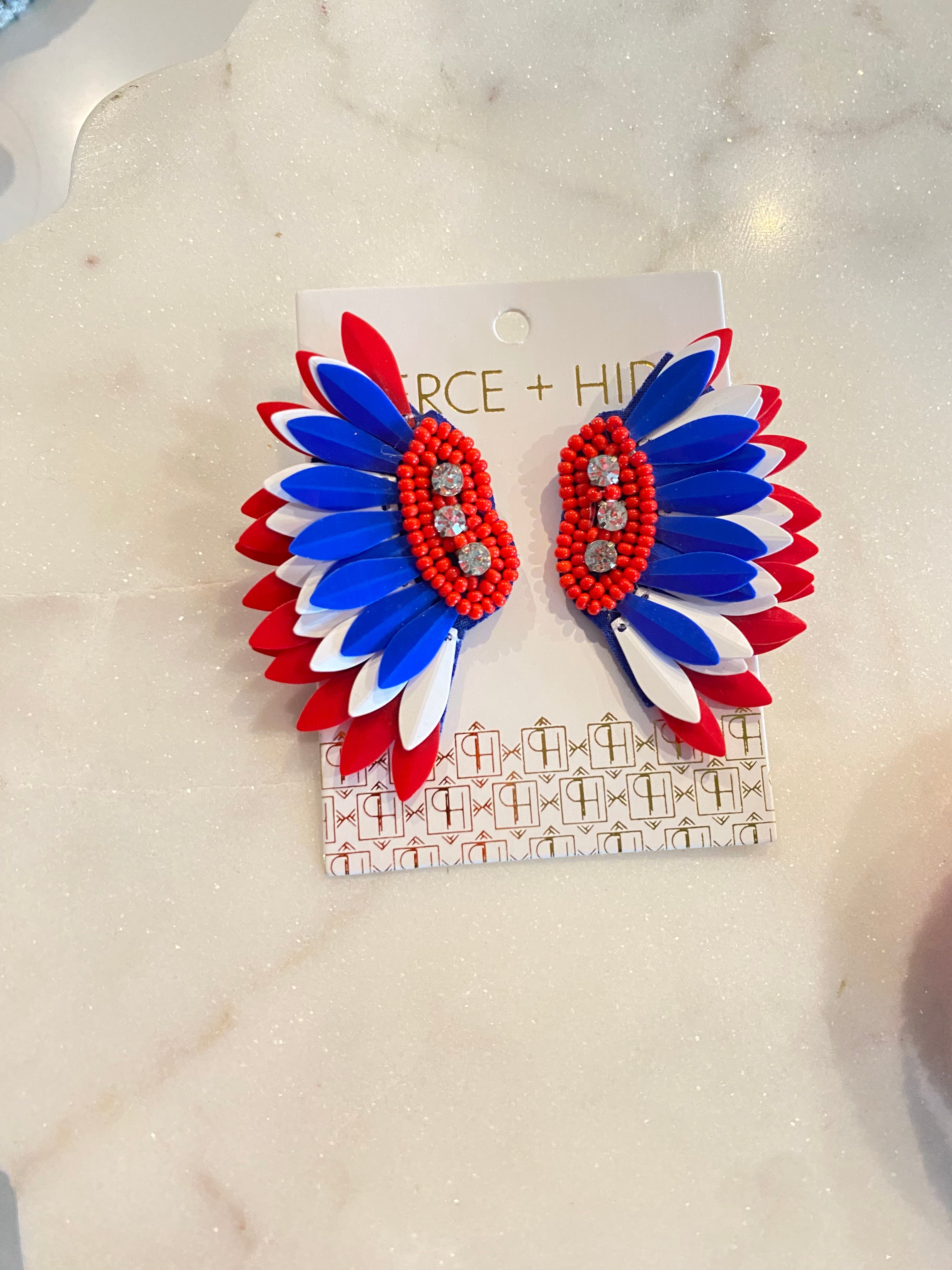 Patriotic fan earrings