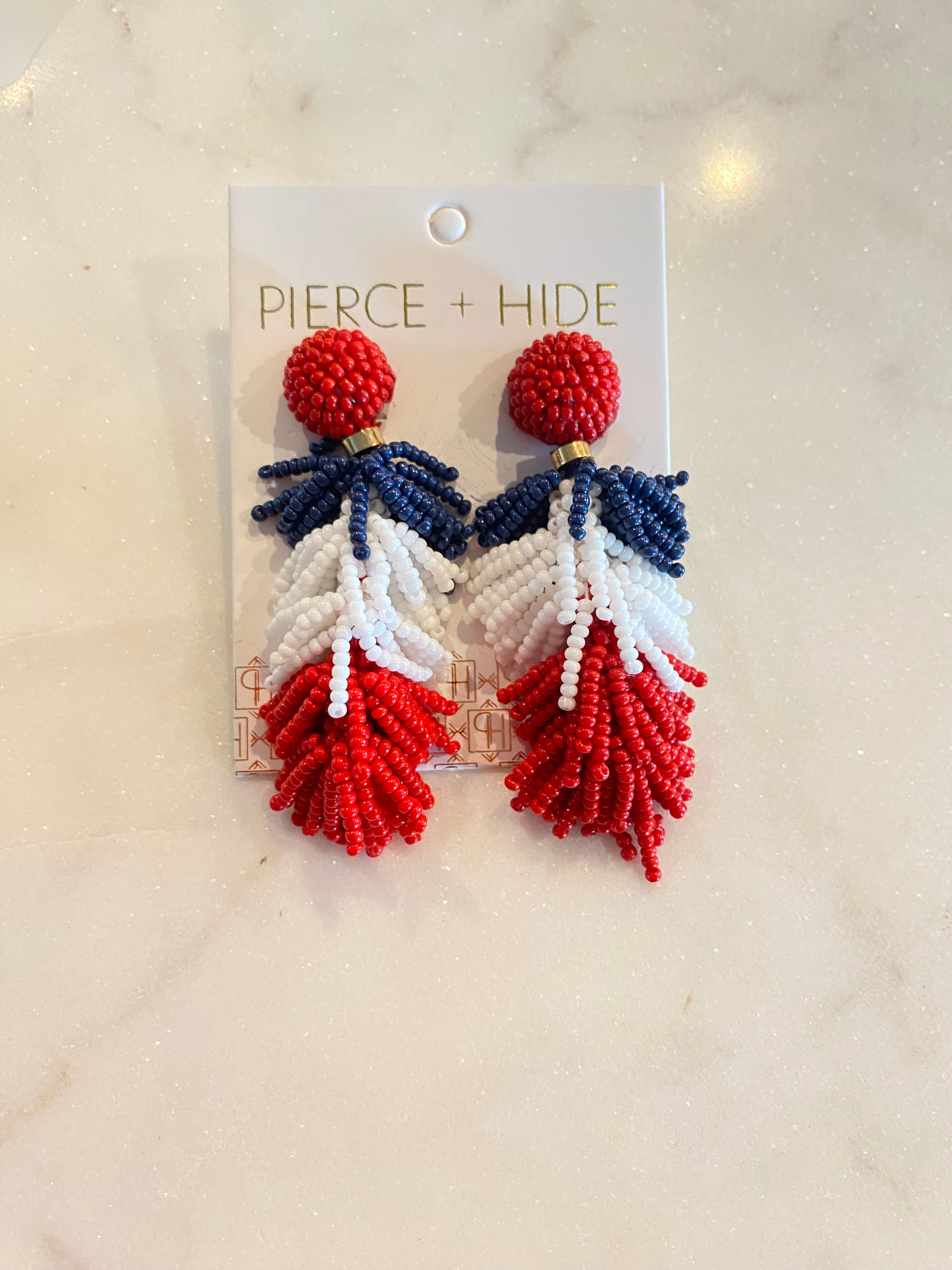 Patriotic dangly earrings