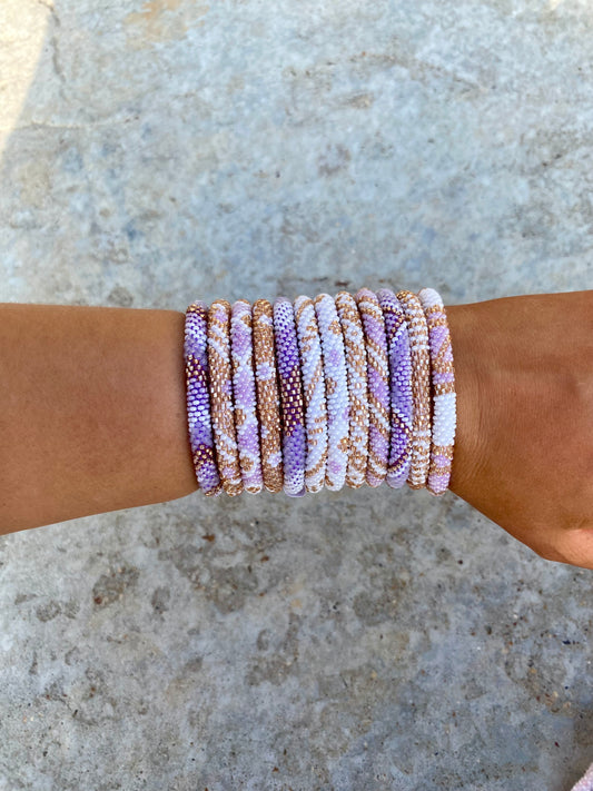 Pastel purple roll on bracelet