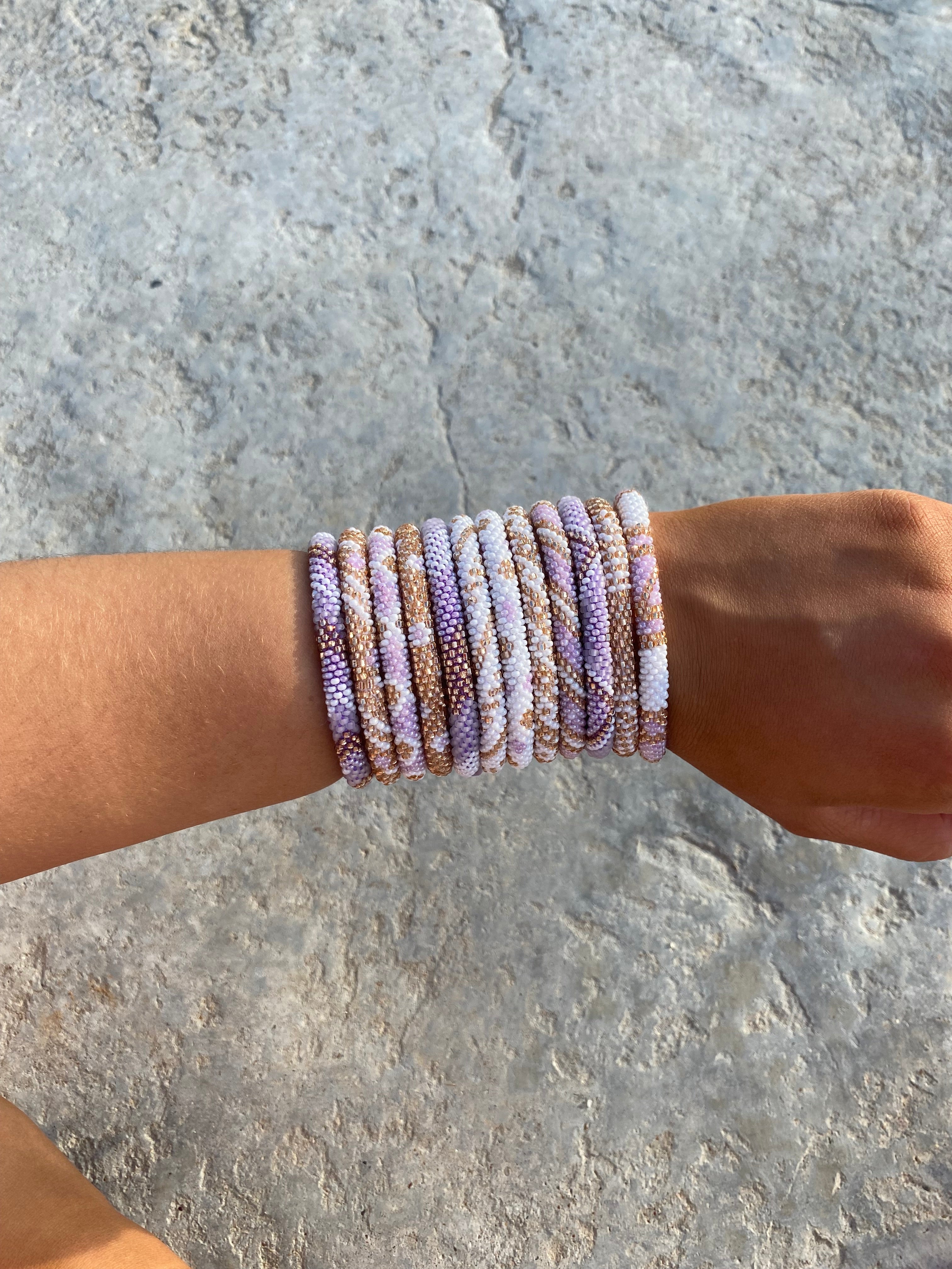 Pastel purple roll on bracelet