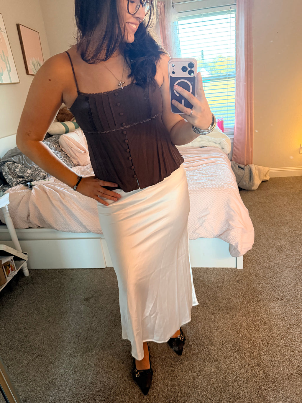 Champagne maxi skirt