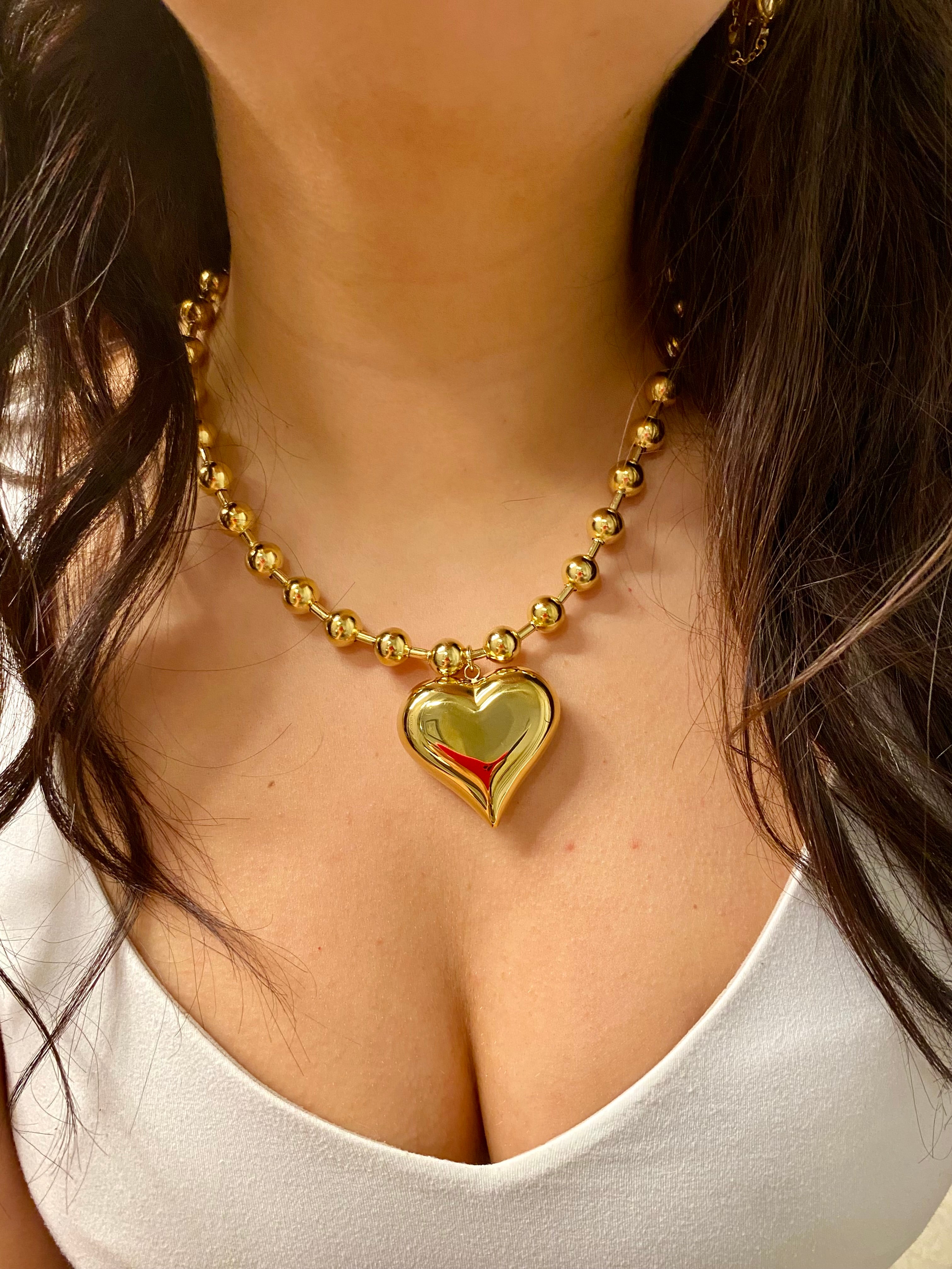Non Tarnish Heart Necklace (Large)