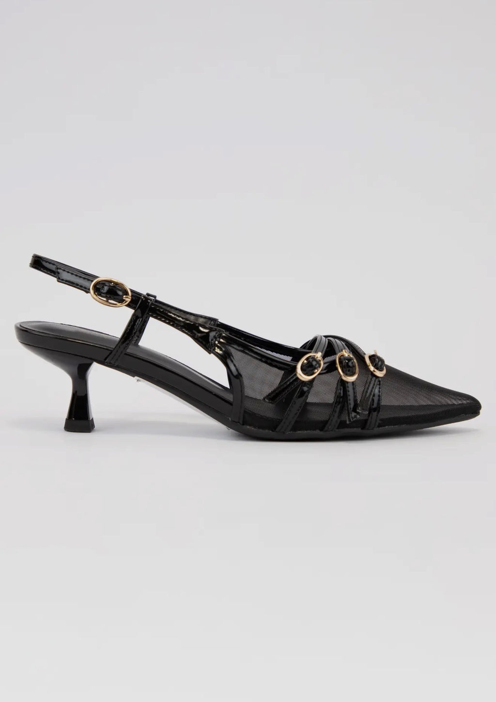 Black Kitten Heel