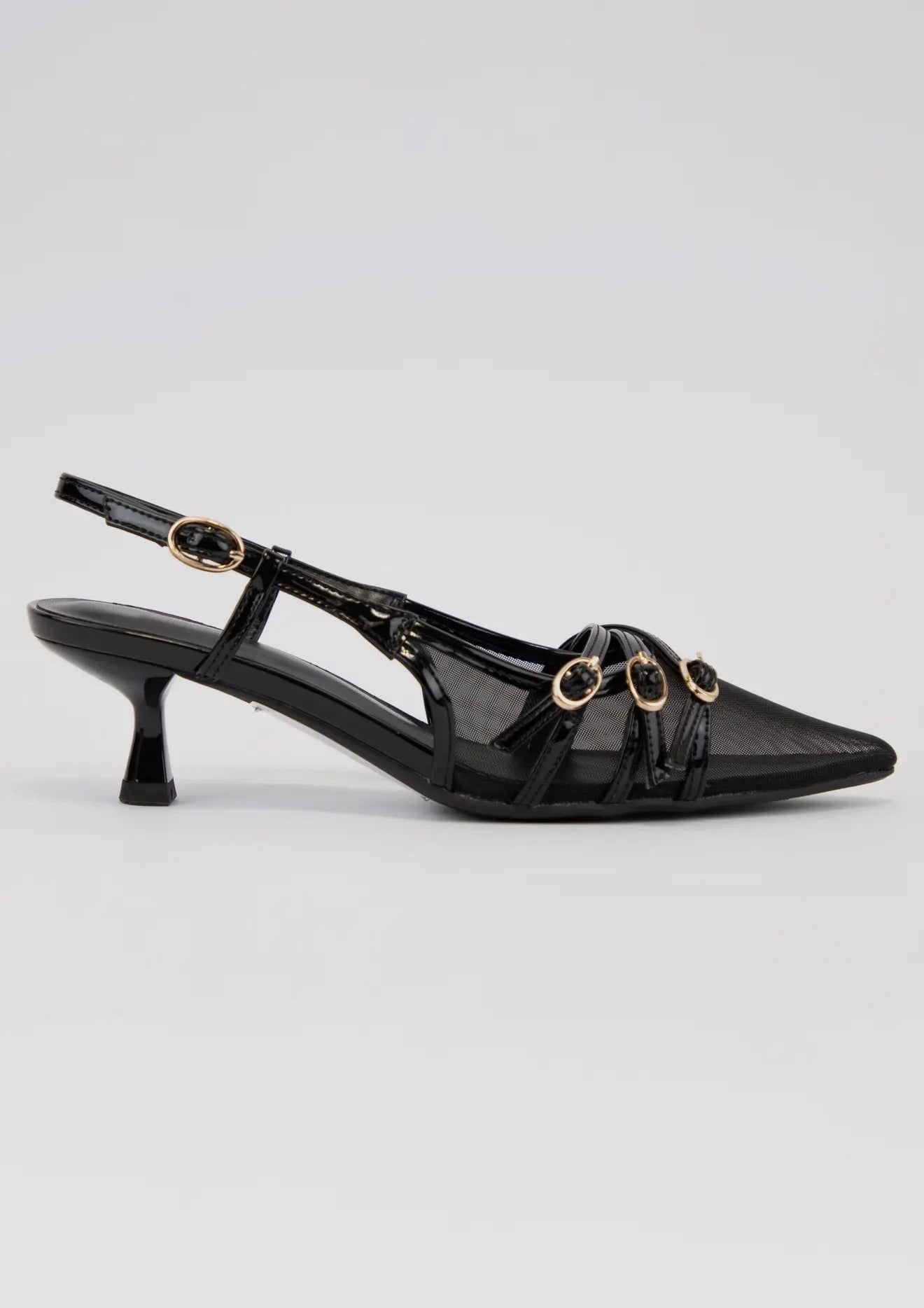 Black Kitten Heel