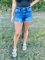 Risen Dark Wash Jean Shorts image 1