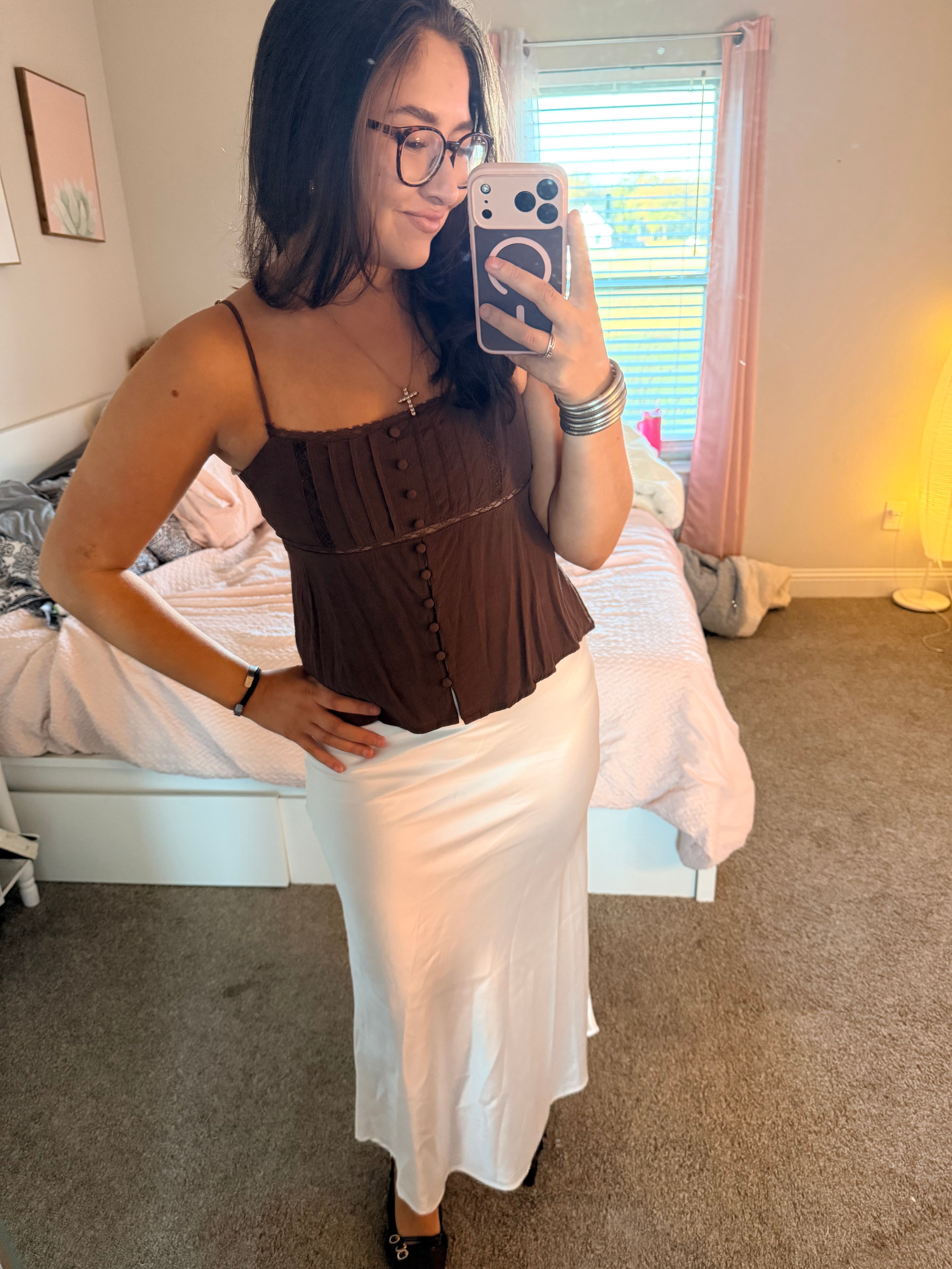 Champagne maxi skirt