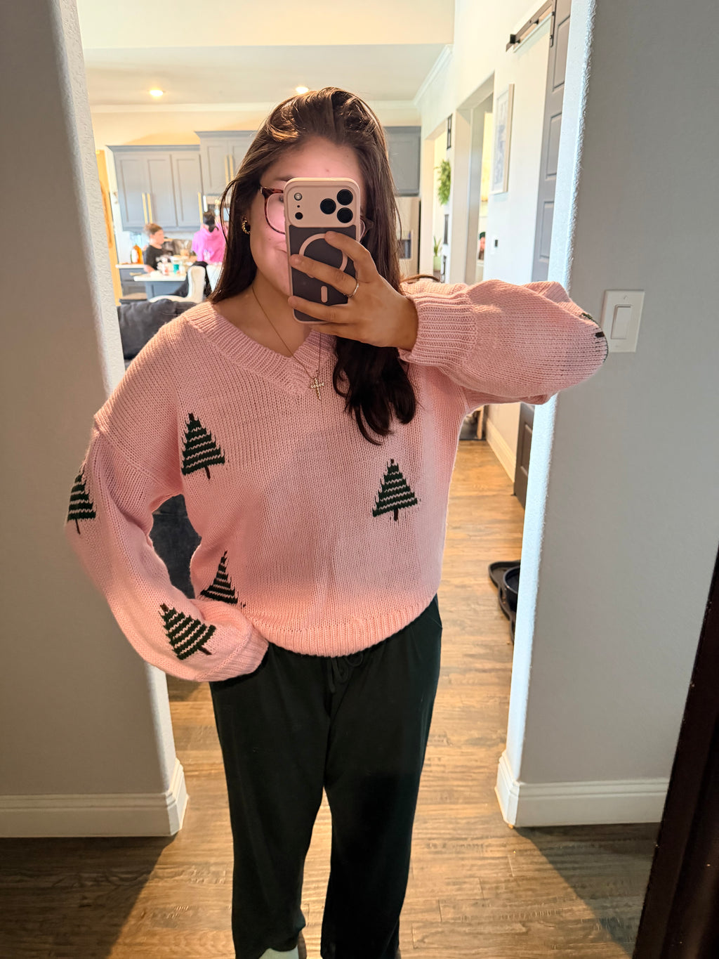Pink Tree Sweater