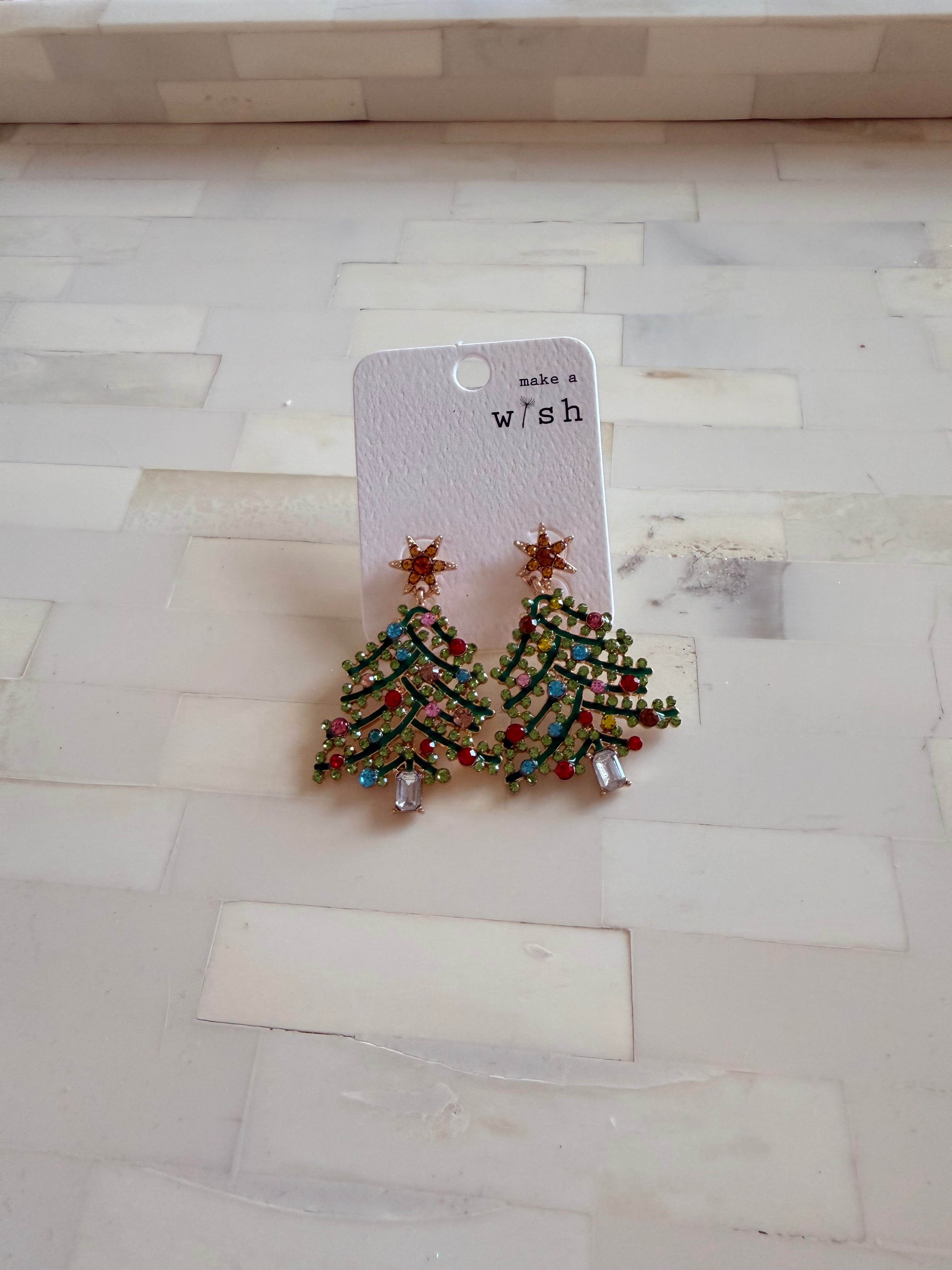 Christmas tree earrings