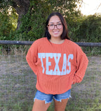 Orange Ribbed Texas Sweater image 0