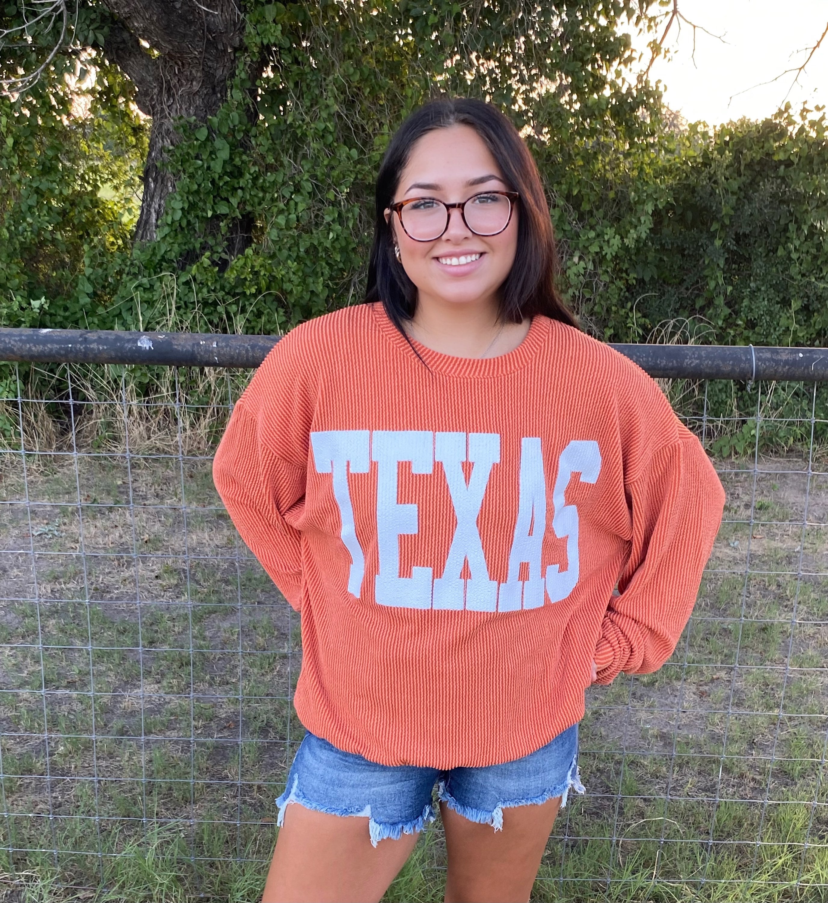 Orange Ribbed Texas Sweater image 0