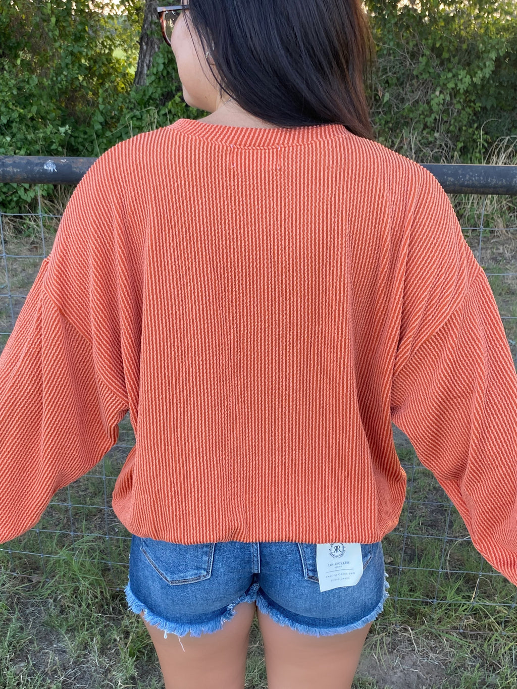 Orange Ribbed Texas Sweater image 2